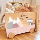 Spielzeugkiste Waschbär Rosa