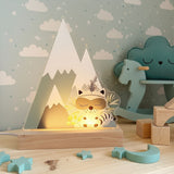 Süße Nachtlichtlampe aus Acrylglas Waschbär Jade