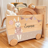 Spielzeugkiste Hasenmädchen Beige