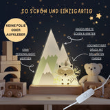 Süße Nachtlichtlampe aus Acrylglas Waschbär Jade