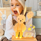 Süße Nachtlichtlampe aus Acrylglas "Herr Hase"