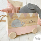 Spielzeugkiste Rosa Wal