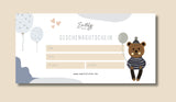 Geschenkgutschein Teddy Blau