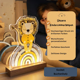 Nachtlichtlampen aus Acrylglas Löwe Regenbogen Blau