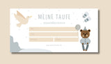 Taufe-Geschenkgutschein Teddy Blau