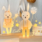 Süße Nachtlichtlampe aus Acrylglas "Herr Hase"