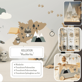 Wandsticker " Waschbär Blau " klein