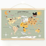 Entdecker-Poster mit Tieren & Kontinenten (50x70 cm) Grün