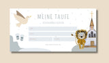 Taufe-Geschenkgutschein Löwe Blau