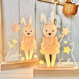 Nachtlichtlampe aus Acrylglas Hase Rosa