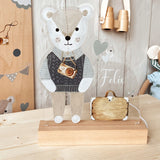 Süße Nachtlichtlampe aus Acrylglas "Teddy Reisen"