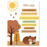 Affirmationsposter A3 Fuchs Wald Gelb