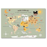 Entdecker-Poster mit Tieren & Kontinenten (50x70 cm) Grün