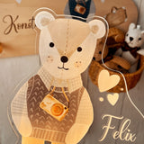 Süße Nachtlichtlampe aus Acrylglas "Teddy Reisen"