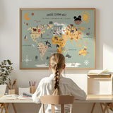 Entdecker-Poster mit Tieren & Kontinenten (50x70 cm) Grün