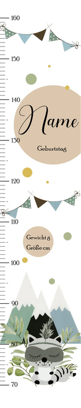 MESSLATTE " WASCHBÄR " 70-160CM