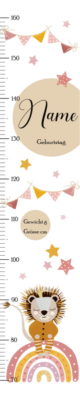MESSLATTE " LÖWE " rosa 70-160CM