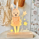 Nachtlichtlampe aus Acrylglas Hase Rosa