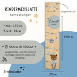 MESSLATTE " TEDDY " hellblau 70-160CM