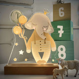 Nachtlichtlampe aus Acrylglas Elefant