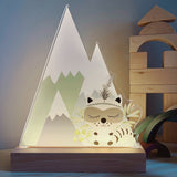 Süße Nachtlichtlampe aus Acrylglas Waschbär Jade