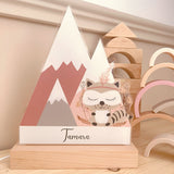 Nachtlichtlampen aus Acrylglas Waschbär Rosa