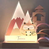 Nachtlichtlampen aus Acrylglas Waschbär Rosa