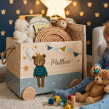 Spielzeugkiste Teddy Blau