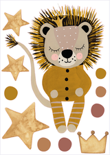 Wandsticker Löwe rosa