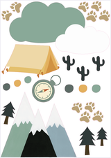 Wandsticker " Waschbär Blau " klein