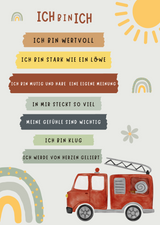 Affirmationsposter A3 TaTü TaTa Feuerwehr