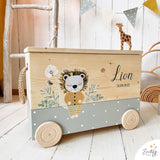 Spielzeugkiste "Löwe mit Mohnblume"