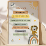 Kinderzimmer Poster A3 Affirmationen Blau