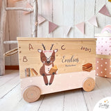 Spielzeugkiste "Bücher Reh" Rosa