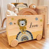 Spielzeugkiste Löwe Blau