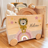 Spielzeugkiste Löwe Regenbogen Rosa