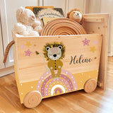 Spielzeugkiste Löwe Regenbogen Rosa