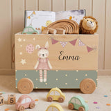 Spielzeugkiste Hasenmädchen Beige