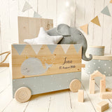 Spielzeugkiste "Wal", dusty green