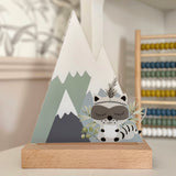 Süße Nachtlichtlampe aus Acrylglas Waschbär Jade