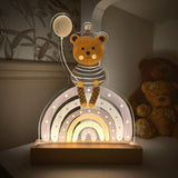 Nachtlichtlampe aus Acrylglas Teddy Blau