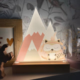 Nachtlichtlampen aus Acrylglas Waschbär Rosa