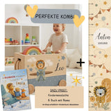 Personalisierte Spielzeugkiste aus Holz Flieger | EmiliaLotte