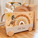 Spielzeugkiste Pferd mit Regenbogen