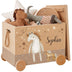 Spielzeugkiste Pippa Pony mit Namen aus Holz in Beige