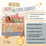 Personalisierte Spielzeugkiste aus Holz mit Namen – Wal