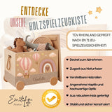 Spielzeugkiste Fantasy Rosa mit Namen aus Holz