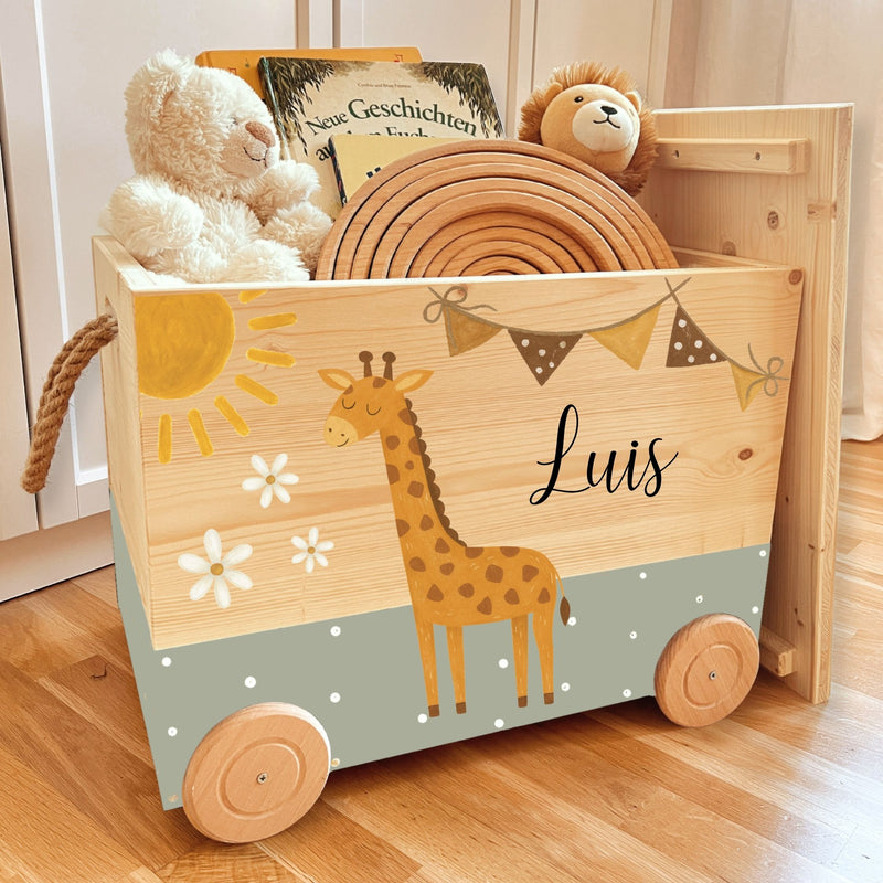 Spielzeugkiste Giraffe versch. Farben