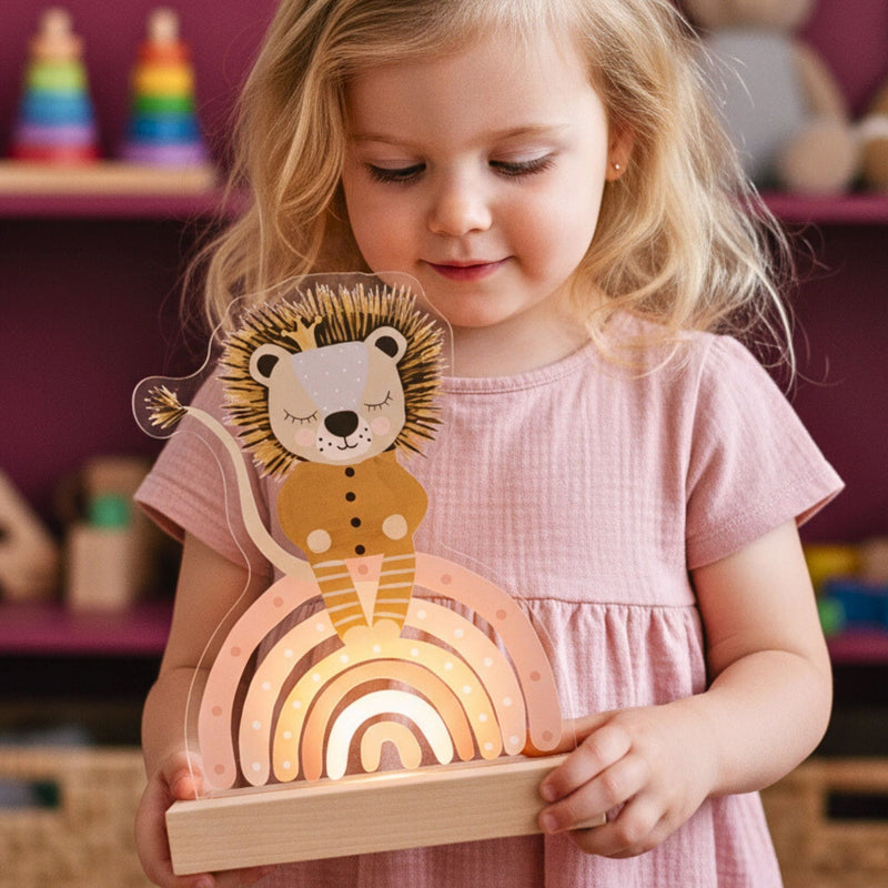 Nachtlichtlampen aus Acrylglas Löwe Rosa