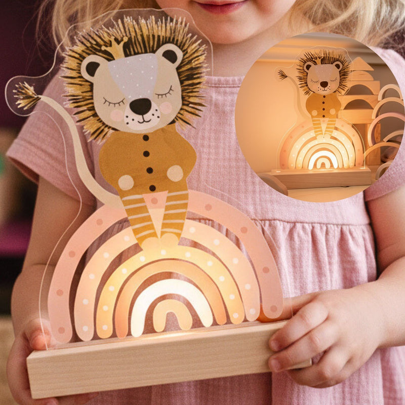 Nachtlichtlampen aus Acrylglas Löwe Rosa